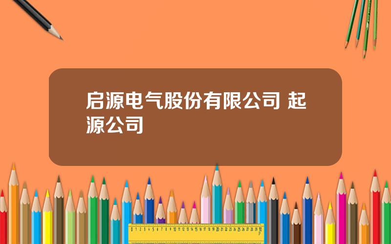 启源电气股份有限公司 起源公司